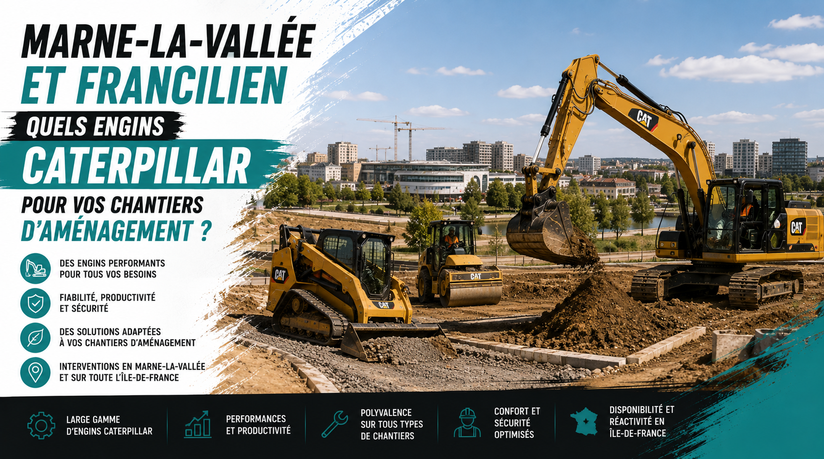 You are currently viewing Marne-la-Vallée et l’est francilien : quels engins Caterpillar pour suivre les chantiers d’aménagement ?