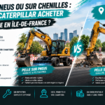 Pelle sur pneus ou sur chenilles : quel engin Caterpillar acheter pour la voirie en Île-de-France ?